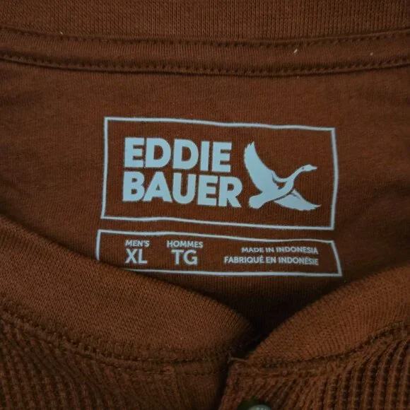 NWT Eddie Bauer XL Waffle Knit Henley Shirt (26" PTP) - Picture 5 of 9
